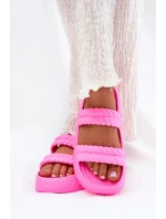 Dámské lehké pěnové pantofle na platformě S.Barski – fuchsiové
