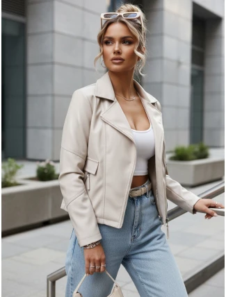 FashionStreet dámské krátké kožené boty Ramones light beige TY5630
