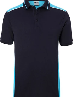 Daiber JN 858 Pánské pracovní piqué polo - Color 02.0858 navy/turquoise