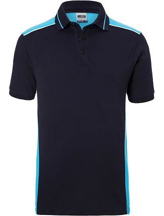 Daiber JN 858 Pánské pracovní piqué polo - Color 02.0858 navy/turquoise Daiber JN 858 Pánské pracovní piqué polo - Color 02.0858 navy/turquoise