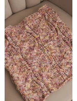 Komin dámský vlněný měkký melírovaný zimní šátek KN25 růžový+žlutý