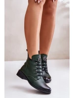 Nízké boty zateplené na zip s ozdobou zelené Nevalia