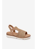 Dámské Sandály S Pletením Béžovo-Zlaté Jelana Dámské Sandály S Pletením Béžovo-Zlaté Jelana
