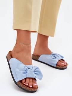 Dámské Pantofle Na Korek S Mašlí Modré Seressa