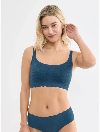 Dámská podprsenka ZERO Feel Bliss Top Smoky Blue modrá - SLOGGI Dámská podprsenka ZERO Feel Bliss Top Smoky Blue modrá - SLOGGI