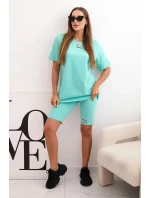 Dámský bavlněný komplet s krátkým rukávem a šortkami mincovna