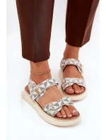 Dámské Sandały Z Materiálu Na Platformě Béžové Leriot