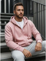 Pánská růžová mikina s kapucí FashionStreet BX4834