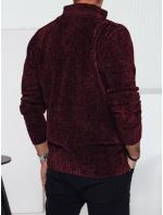 Pánský svetr bez knoflíků vínové barvy FashionStreet WX2233