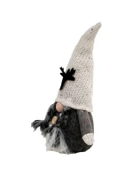 DEKORATIVNÍ TRPASLÍK 25CM S FLITRY ŠEDÁ DÍVKA