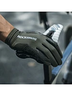 Cyklistické rukavice Rockbros 16110006002 tlumení velikost M - zelená/černá