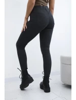 Bavlněné kalhoty s kapsami vzadu grafit