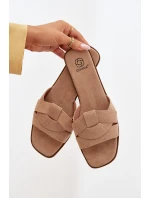 Dámské ploché sandály s pásky Eko Zamszové Béžové Florane