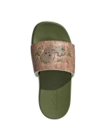 Dětské žabky / nazouváky Adilette Comfort Jr ID8029 Zelená s hnědou - Adidas
