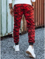 Pánské tepláky s potiskem moro červené FashionStreet UX4443