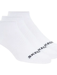 Skechers, 3 ks, unisex, bez froté, neviditelné ponožky S114041-100, bílé, velikosti 39–42