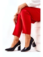 Kožené lodičky Lewski 3117 Černé