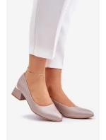 Kožené lodičky Lewski 3118 Tmavě béžové