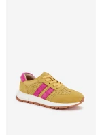 Dámské tenisky z pravé nubukové kůže žluté Marceline
