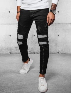 Pánské černé džínové kalhoty FashionStreet UX4089