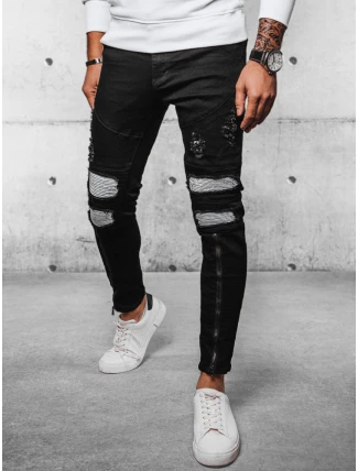 Pánské černé džínové kalhoty FashionStreet UX4089