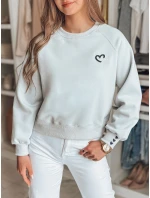 Dámská oversize mikina s vyšívanými srdíčky MONLOVE modrá FashionStreet BY1509