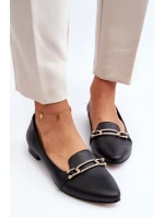 Zazoo 2885 Kožené baletky s ozdobou Černé Zazoo 2885 Kožené baletky s ozdobou Černé