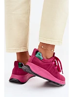 Kožené Semišové Dámské Tenisky Fuchsiová Bemela
