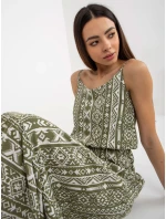 Dámské šaty D73771R30313B khaki - FPrice Dámské šaty D73771R30313B khaki - FPrice