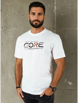 Pánské bílé tričko s potiskem FashionStreet RX5418