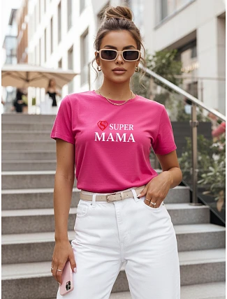 Dámské tričko s potiskem Super Mom Pink FashionStreet NX5025RY