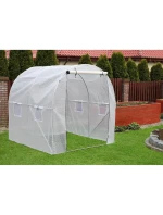 ZAHRADNÍ TUNEL 200x200x200 cm PE BÍLÁ OCELOVÁ KONSTRUKCE