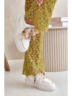 Dámské Tenisky Na Platformě S Dekorativním Šněrováním Bílé Mistra