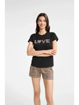 Dámské pyžamo Boutique 40614-99X Caramel and Black - Henderson Ladies