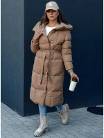 Dámský prošívaný kabát CLOUTIQUE tmavě béžový FashionStreet TY4371