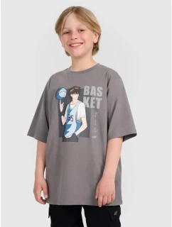 Chlapecké tričko oversize s potiskem 4F 4FJRAW25TTSHM3062-24S