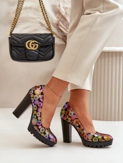 Kožené Lodičky Na Podpatku Maciejka 02629-39 Multikolor