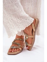 Dámské Sandály Se Zdobením Had Eko Semiš Artiker Béžové 56C1361 Dámské Sandály Se Zdobením Had Eko Semiš Artiker Béžové 56C1361