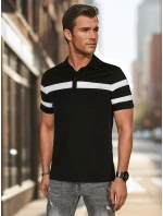 Pánská polokošile s pruhy černá FashionStreet PX0631