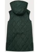 Prošívaná dámská vesta v army barvě s ozdobnou páskou (16M9118-136)