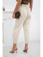 Kalhoty Summer Punto se zapínáním na nohavice béžový