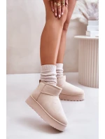 Dámské Sněhule Na Platformě Zateplené Kožíškem Světle Béžové Xamella