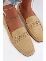 Dámské Mokasyny Loafersy s Ozdobným Prvkem Žluté Evelora