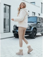 Dámský krátký kabát ELMIRIS béžový kožich FashionStreet TY4994