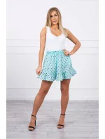 Mátová puntíkatá sukně