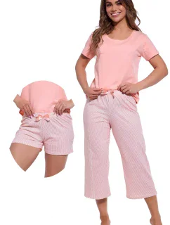 Dámské třídílné pyžamo Cornette 466/322 Cleo kr/r S-2XL