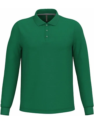 Kariban K 243 Pánské piqué polo s dlouhým rukávem 20.K243 kelly green