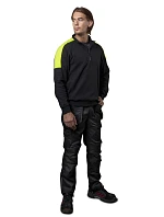 ProJob 2128 Sweatshirt 1/2 Zip Těžká pracovní mikina Doubleface s 1/4 zipem 64.2128 black/yellow