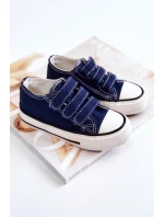 Dětské tenisky na suchý zip námořnická modrá Bernie