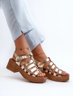 Zazoo 40410 Dámské kožené sandály Zlaté